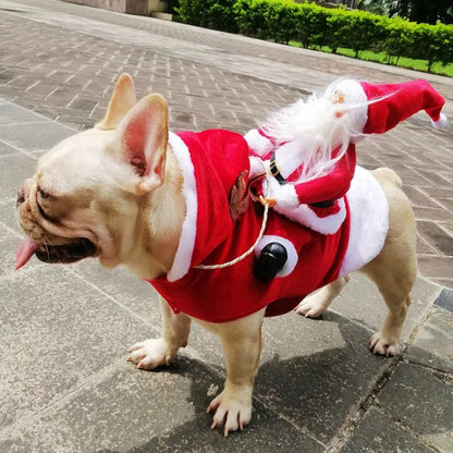 "Riding Santa Claus" Dog Christmas Jacket