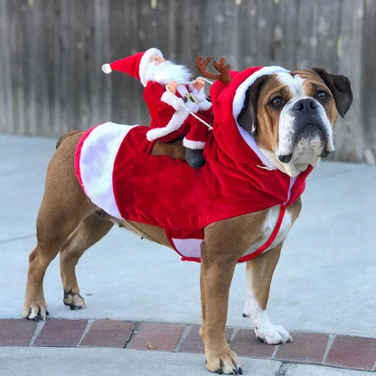 "Riding Santa Claus" Dog Christmas Jacket