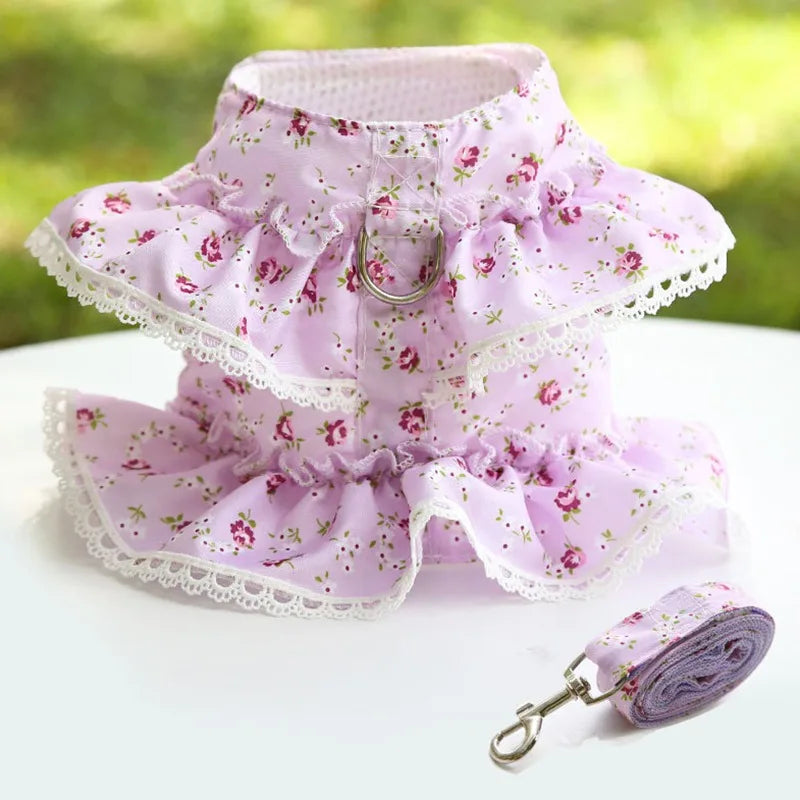 Dog Dress Leash Harness Set