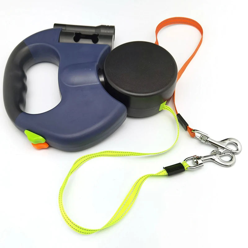 Double Automatic Dog Leash Retractable for Small Medium Dogs