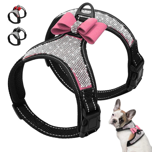 Reflective Dog Harness Bling Small Medium Dogs