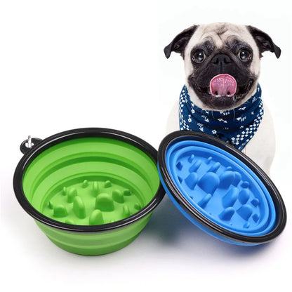 Travel Foldable Dog Bowl for Small Large Dogs Portable Slow Feeder