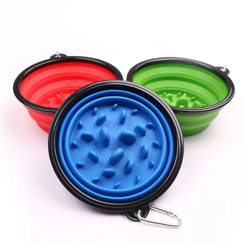 Travel Foldable Dog Bowl for Small Large Dogs Portable Slow Feeder