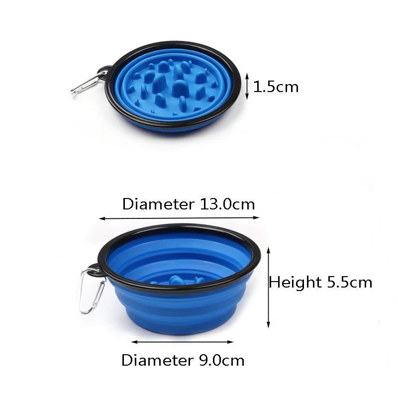 Travel Foldable Dog Bowl for Small Large Dogs Portable Slow Feeder