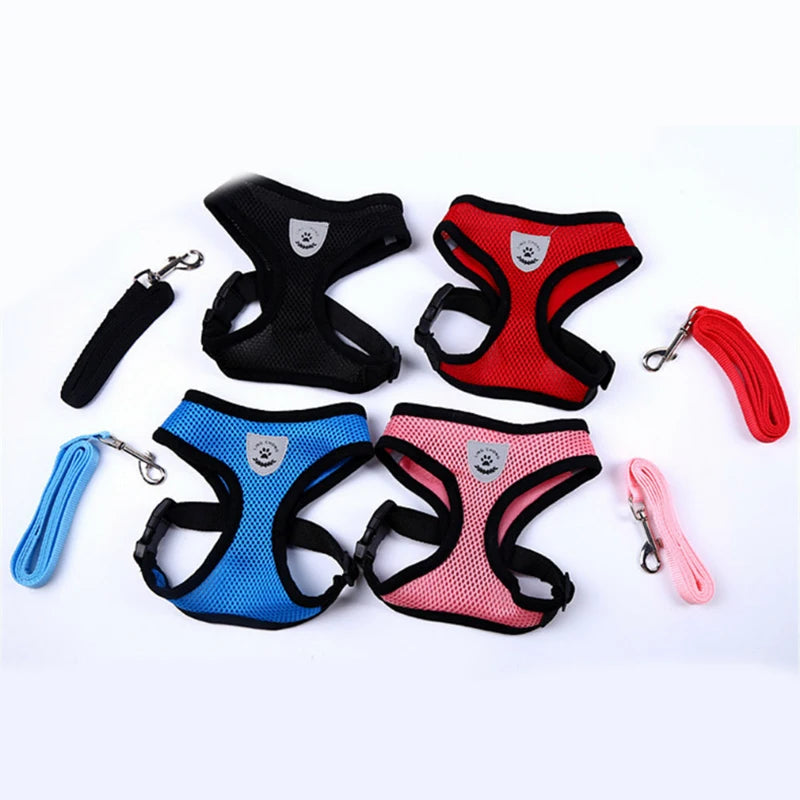 Dog Reflective Harness and Leash Sets Breathable