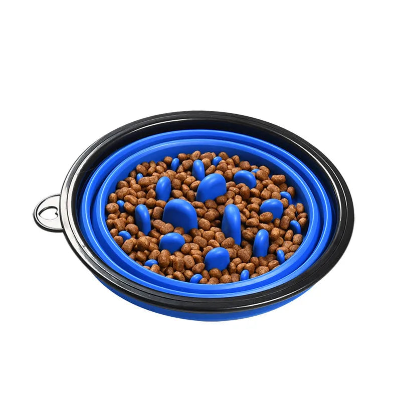 Travel Foldable Dog Bowl for Small Large Dogs Portable Slow Feeder