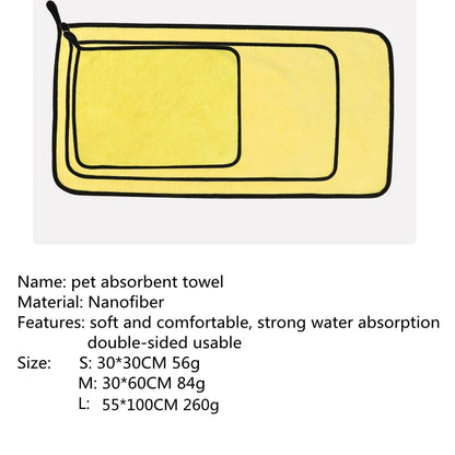 New Pet Dog Absorbent Towel Microfiber Dog Bathing Towl Dog Bathrobes Dog Accessories Supplies Car Wiping Cloth