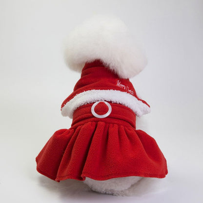 Winter Warm Pet Santa Cloak and Dress f