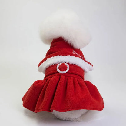 Winter Warm Pet Santa Cloak and Dress f