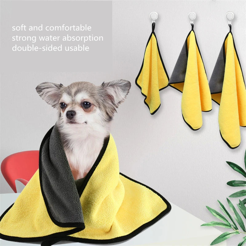 New Pet Dog Absorbent Towel Microfiber Dog Bathing Towl Dog Bathrobes Dog Accessories Supplies Car Wiping Cloth