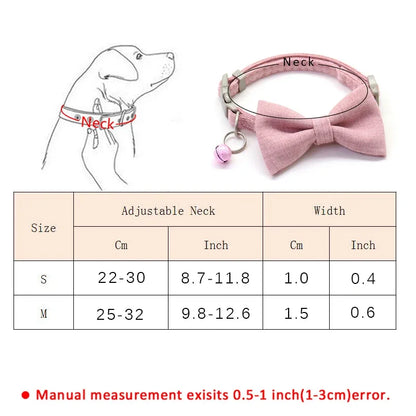 Cute Bow Dog Cat Collar and Leash Set for Small Dogs