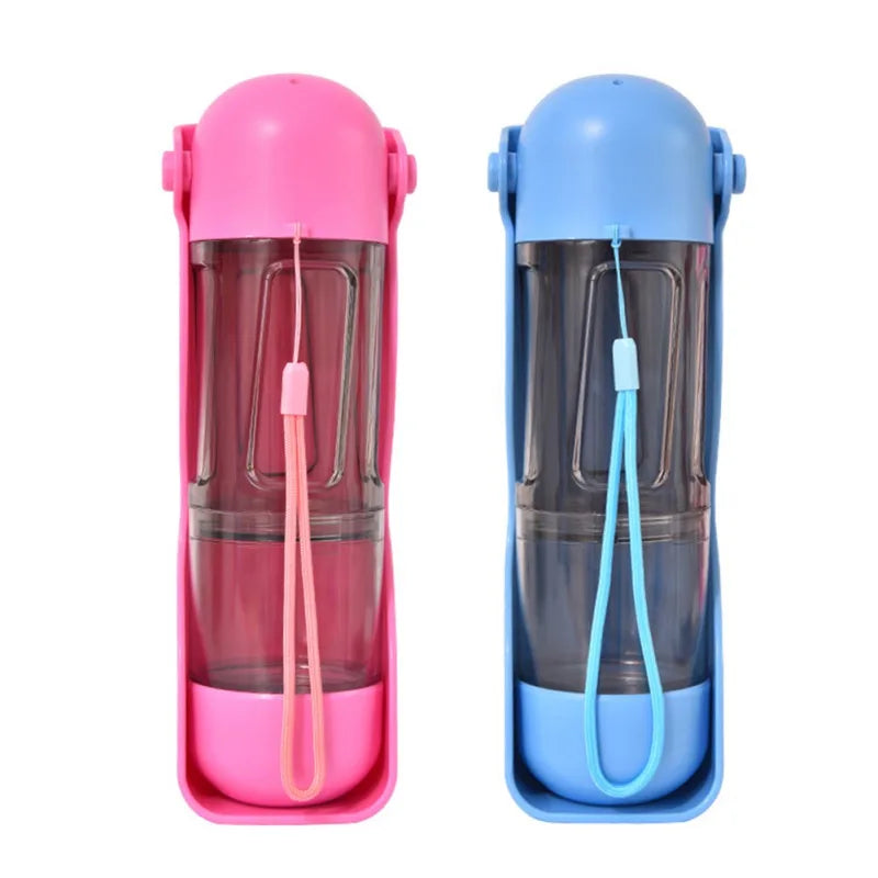 Pet Dog Water Bottle with Snack Section for Outdoor Activities like Walking, Riding, or Hiking