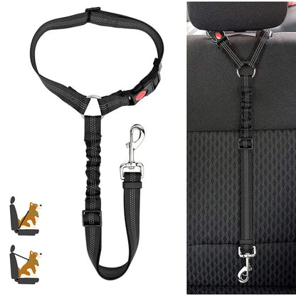 Dog Car Seat Belt Black Elastic Buffer