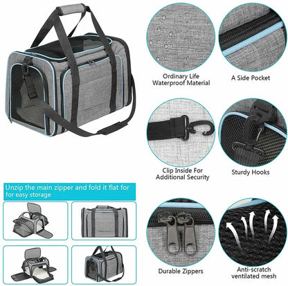 Pet Dog Portable Carriers Bag waterproof Breathable Foldable