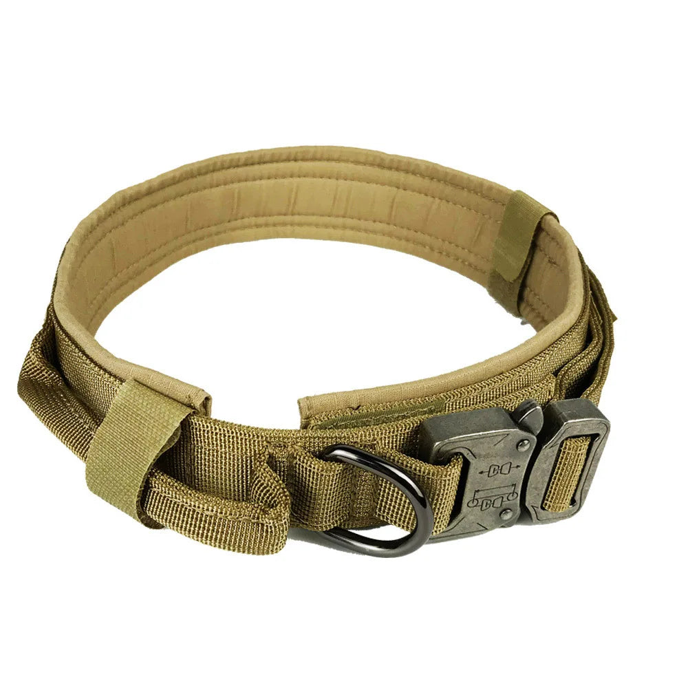 Dog Collar Adjustable for Training Military Print with Heavy Metal Buckle for Medium and Large Dogs