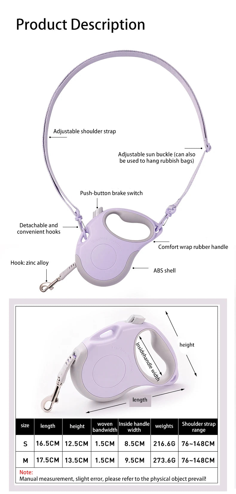 Pet Leash Retractable Unique Portable Design