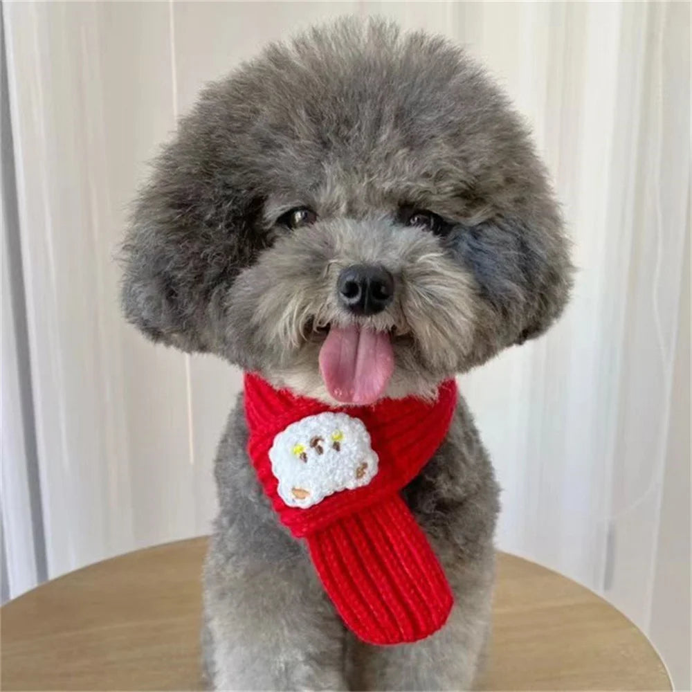 Winter Warm Puppy Dog Cat Scarf for Small Medium Dogs