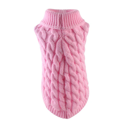 Winter Warm Pet Dog Turtleneck Knitting Sweaters for Small and Medium Dogs Cats Chihuahua Vest Coat Teddy French Bulldog Jacket