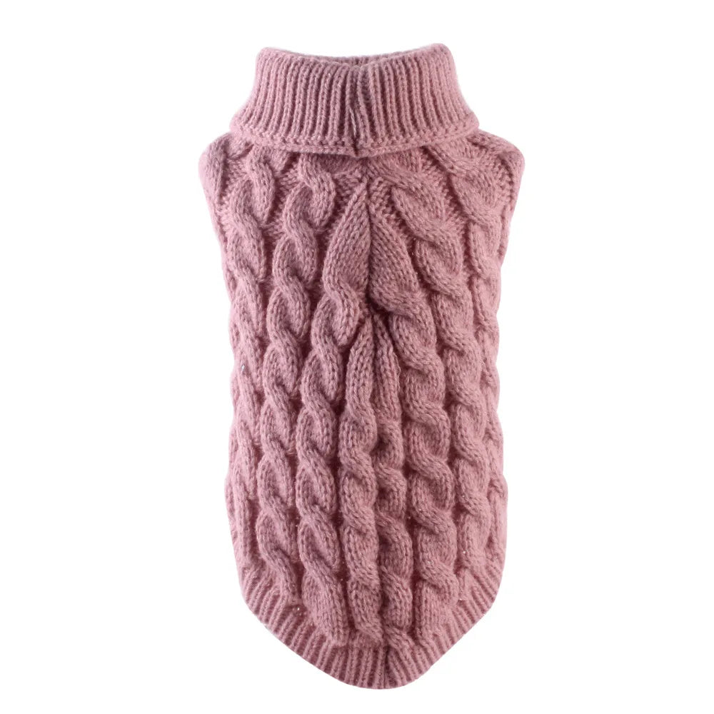 Winter Warm Pet Dog Turtleneck Knitting Sweaters for Small and Medium Dogs Cats Chihuahua Vest Coat Teddy French Bulldog Jacket