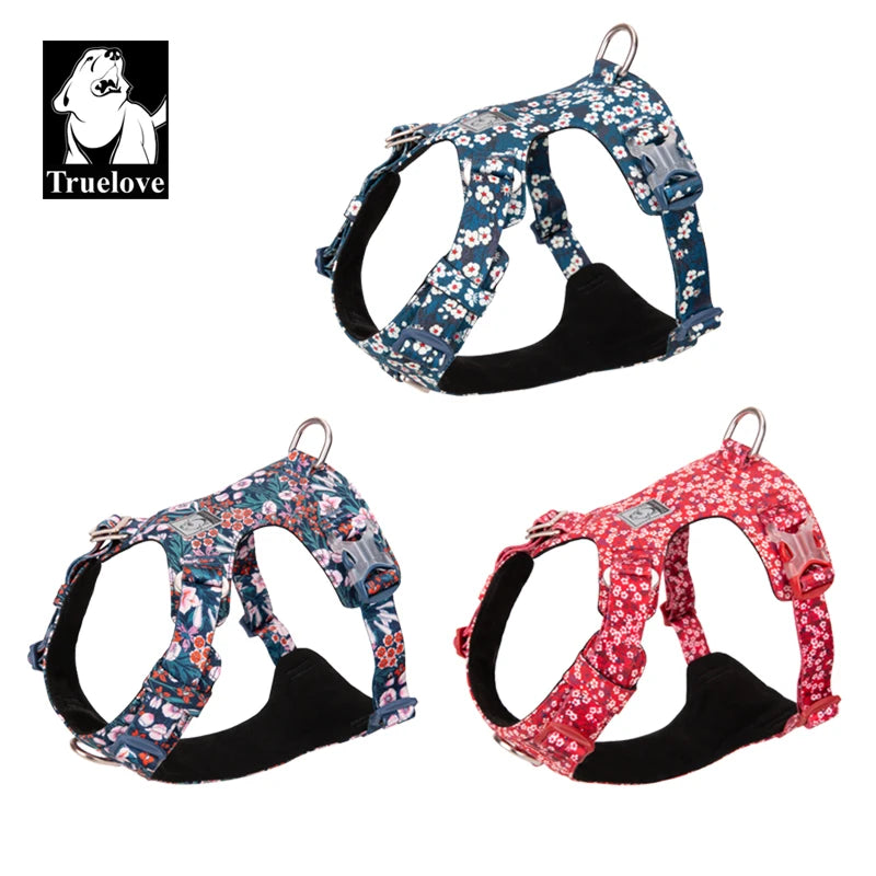 Pet Harness 100% Cotton Floral Print  For Large Medium and Small Dogs