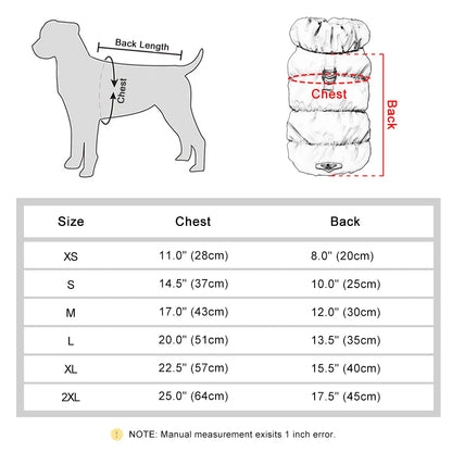 Soft Warm Dog Clothes Winter Padded Jacket For Small Medium Dogs