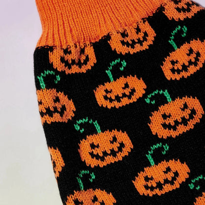 Pet Dog Knitted Warm Party Sweater "Halloween Pumpkin" for Small Medium Dogs