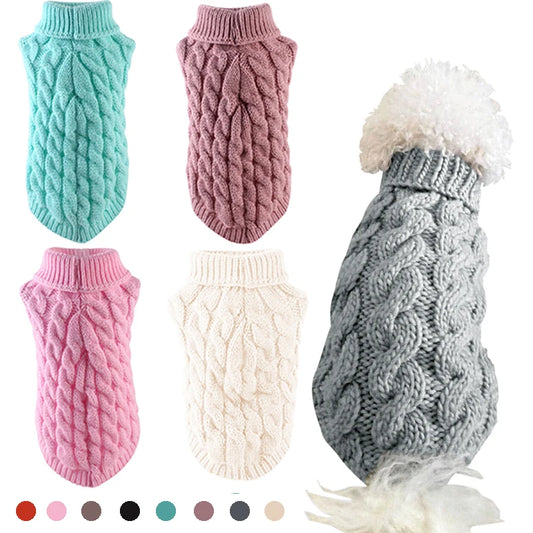 Winter Warm Pet Dog Turtleneck Knitting Sweaters for Small and Medium Dog