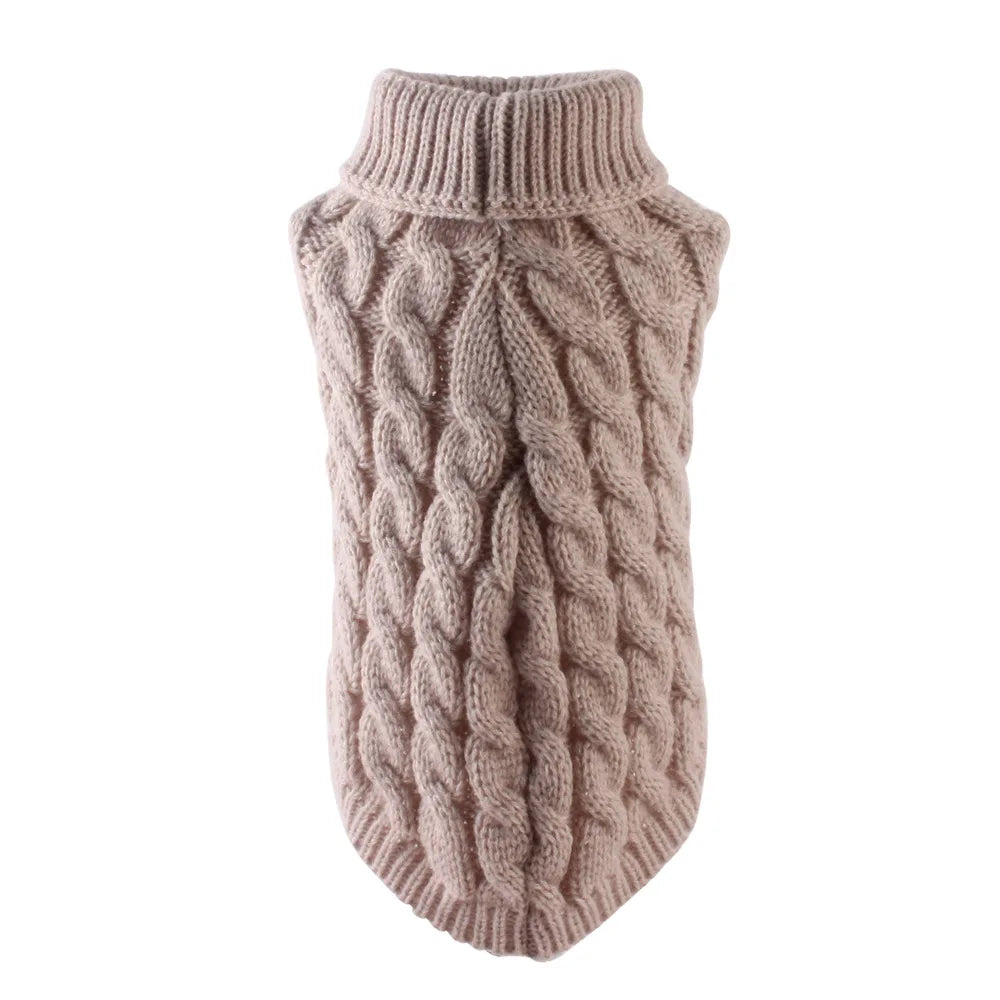 Winter Warm Pet Dog Turtleneck Knitting Sweaters for Small and Medium Dogs Cats Chihuahua Vest Coat Teddy French Bulldog Jacket